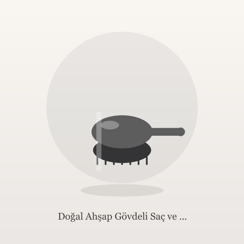 Doğal Ahşap Gövdeli Saç ve Sakal Bakım Fırçası