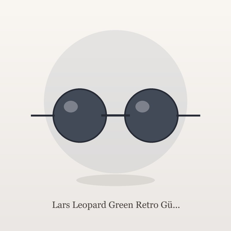 Lars Leopard Green Retro Güneş Gözlüğü