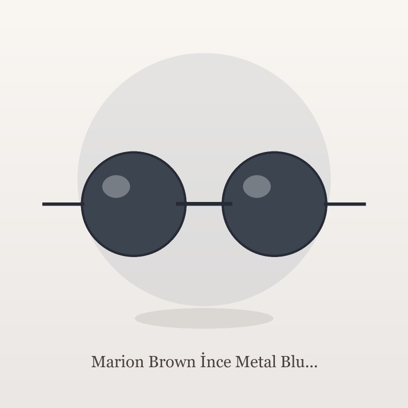 Marion Brown İnce Metal Blue Block Gözlük