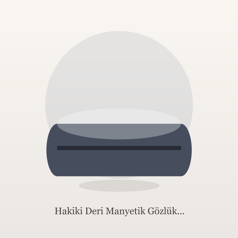 Hakiki Deri Manyetik Gözlük Kılıfı & Temizleme Seti